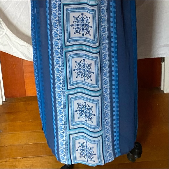 Maurices Strapless Blue Maxi Dress size S - Picture 5 of 8